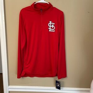 Fanatics St. Louis Cardinals Red Quarter-Zip Pullover Mens Small NWT